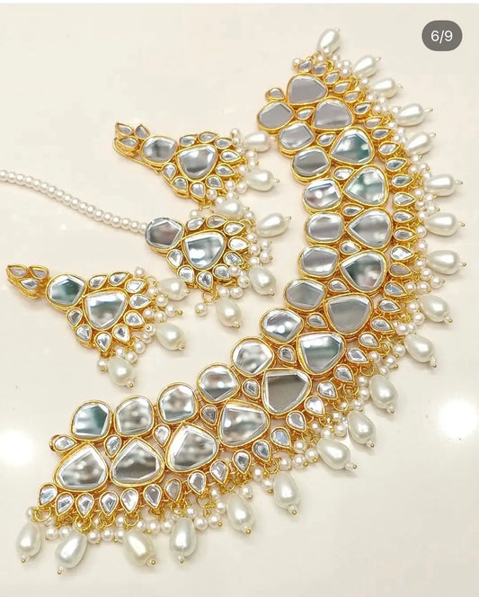 Mirror kundan set