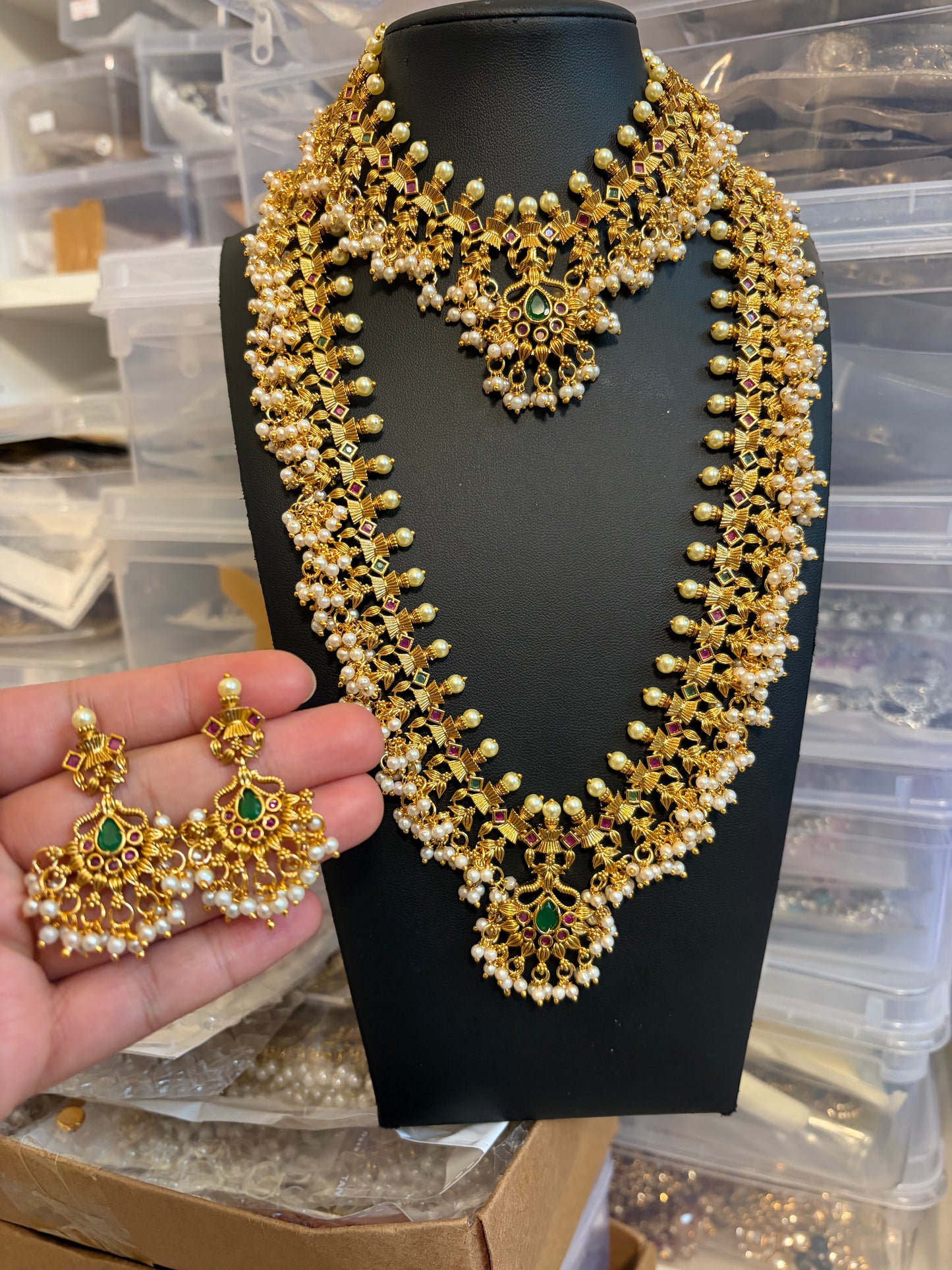 Combo set | small and long necklace with earrings