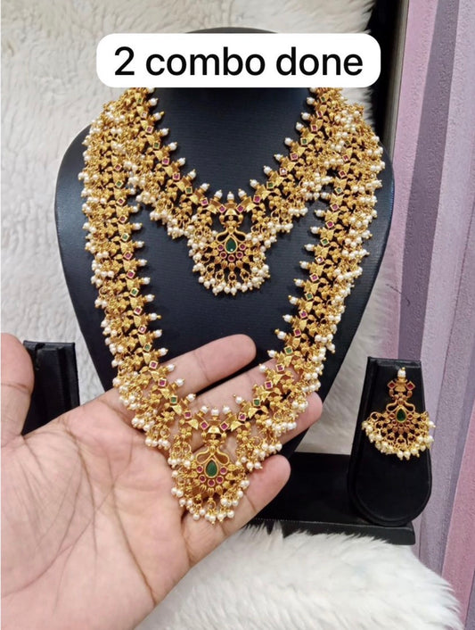 Combo set | small and long necklace with earrings