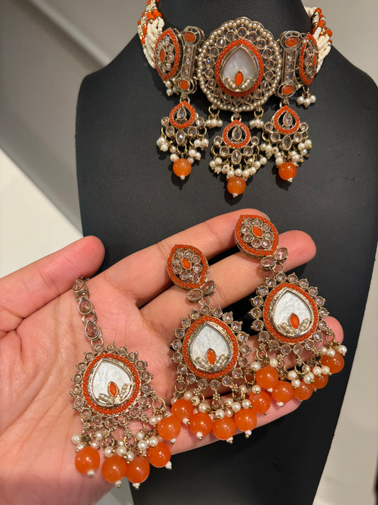 Chokar set with earrings and tikka