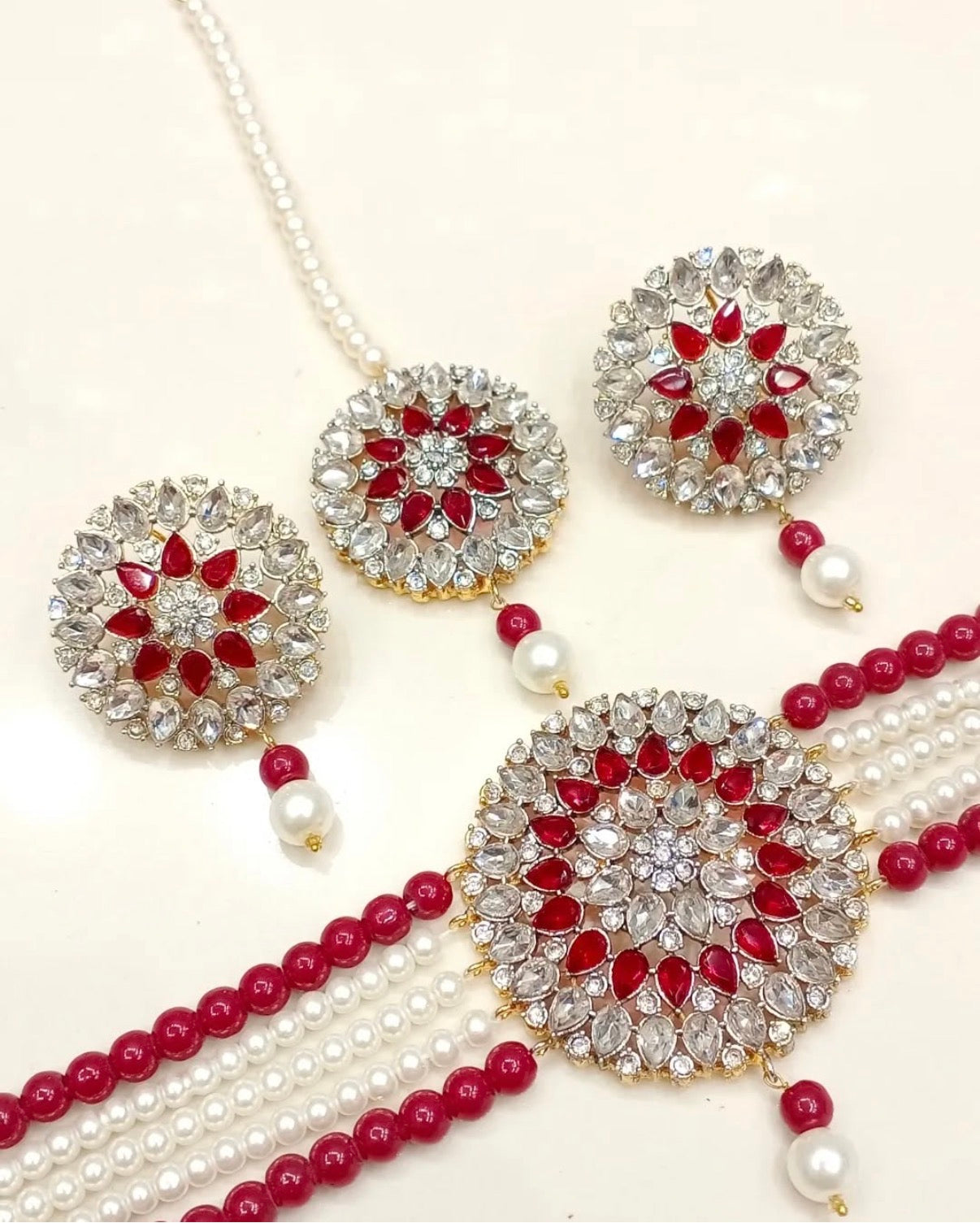 Zarcon chokar set with studs & Tikka