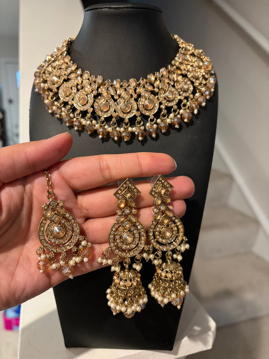 Champagne Necklace set