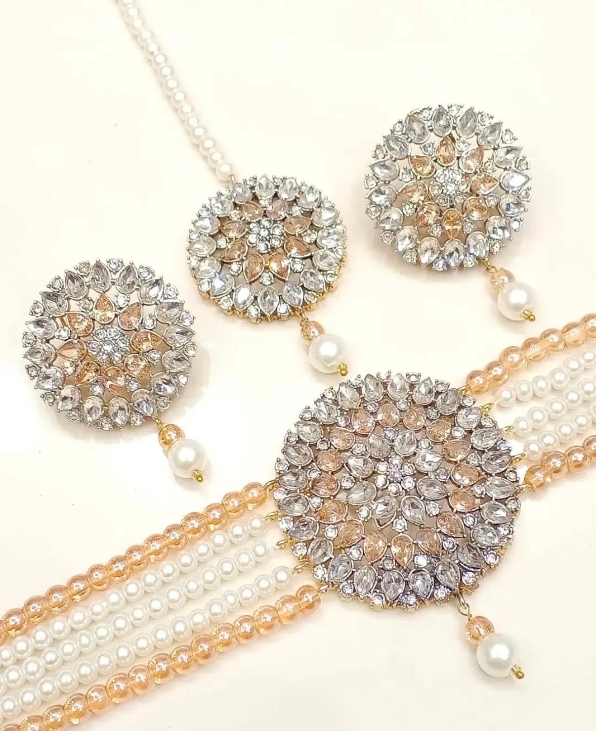 Zarcon chokar set with studs & Tikka