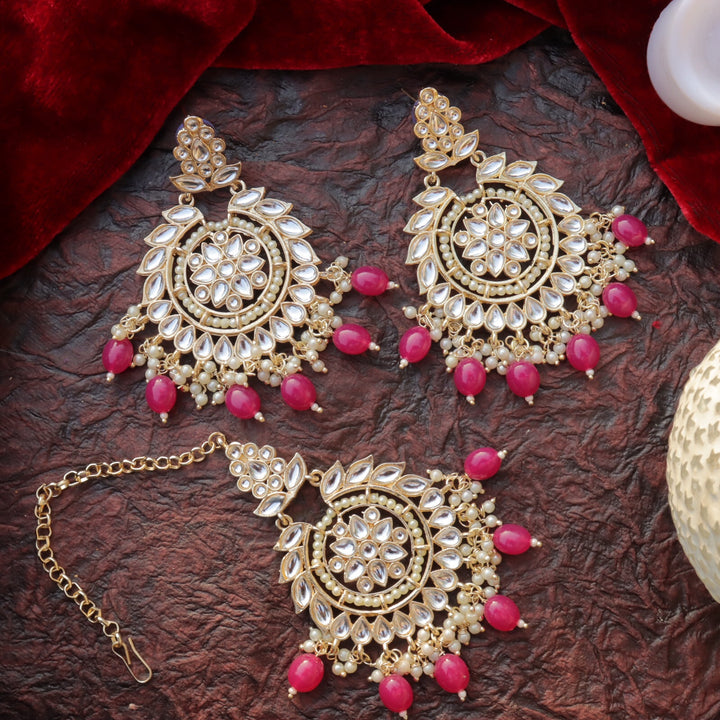 Kundan Earrings tikka set