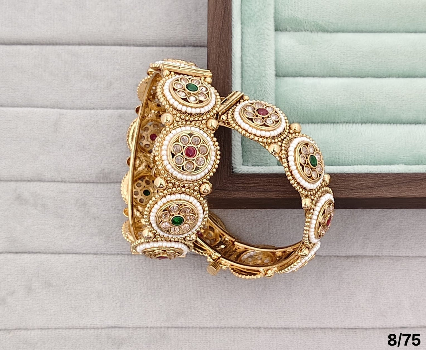 Premium quality openable polki Kara set