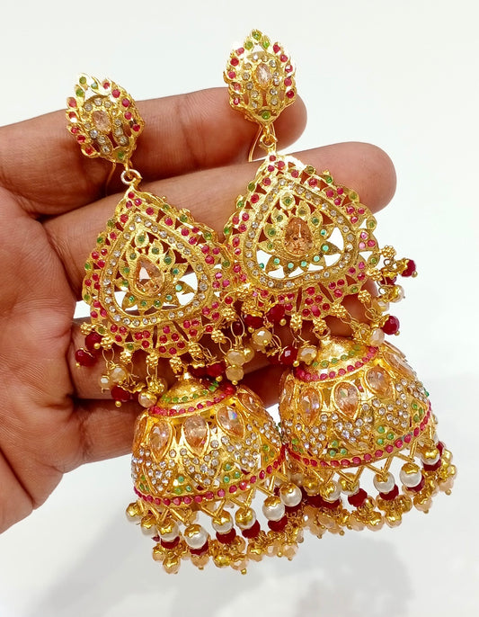 Light weight long gold Jhumka