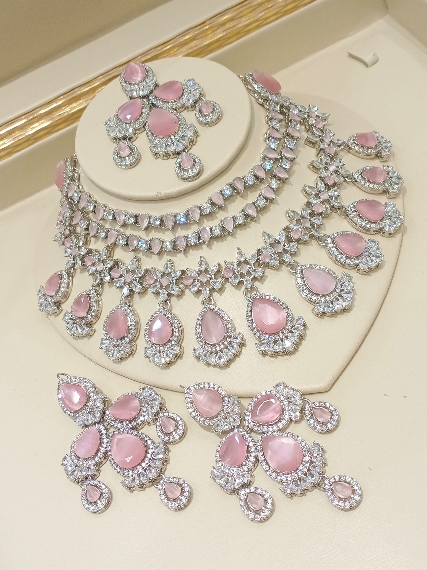 Zarcon necklace set with earrings and tikka