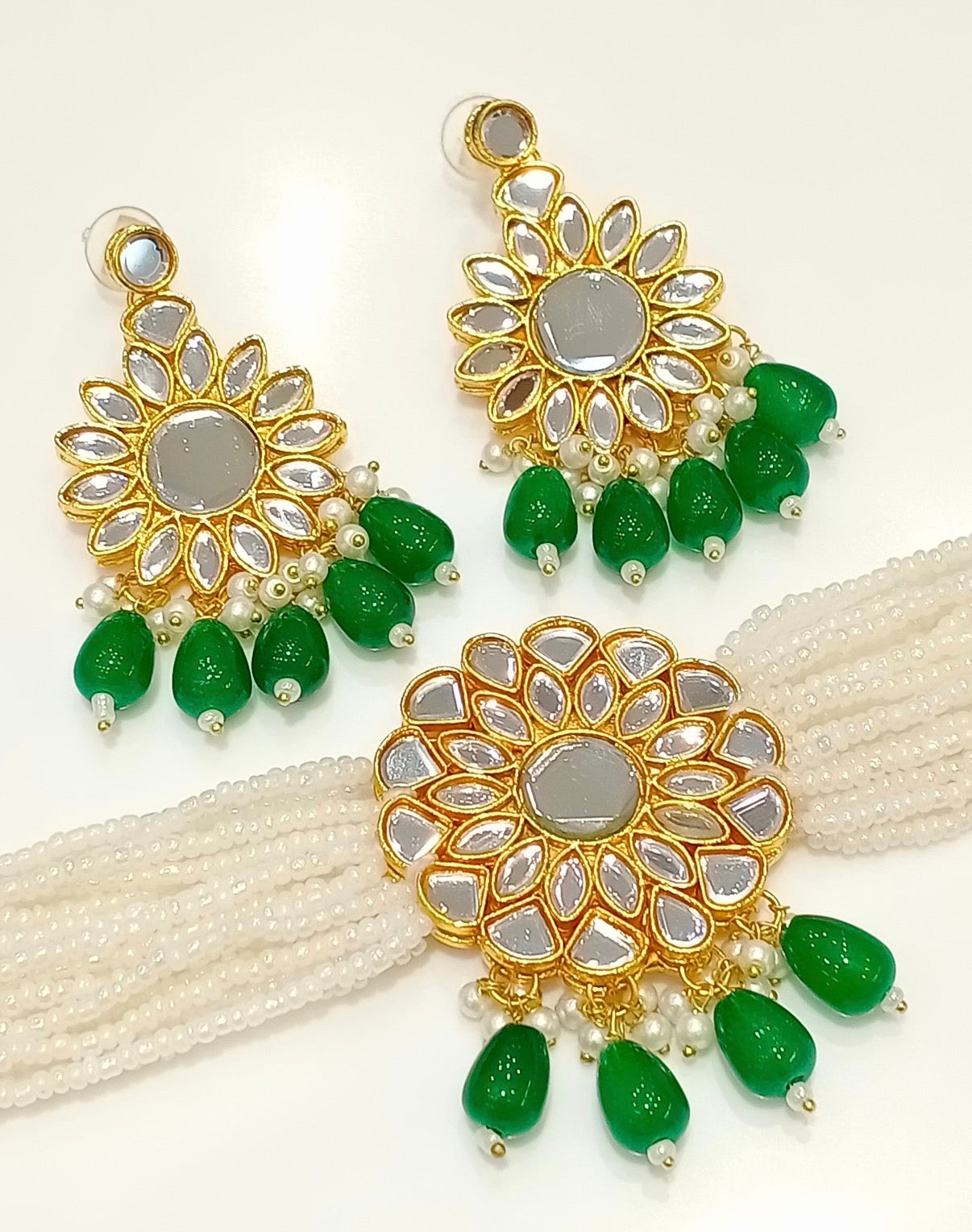 Mirror kundan set
