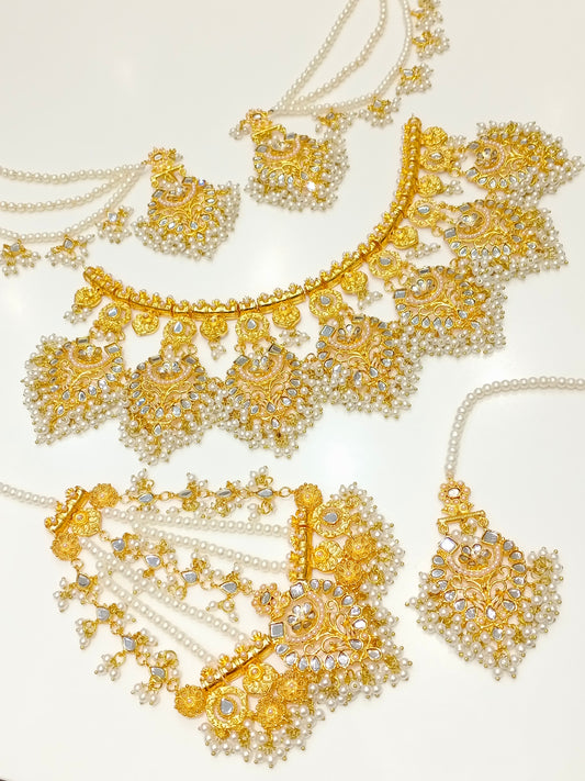 Gold polished bridal| Party wear set