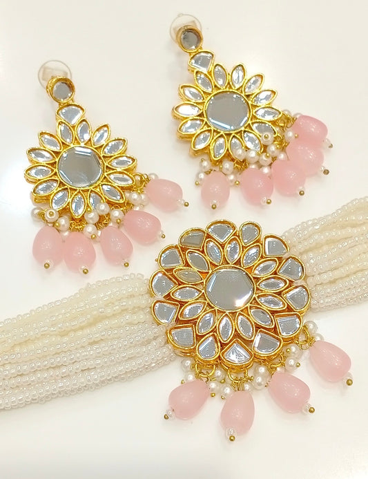 Mirror kundan set
