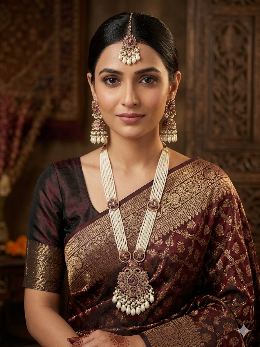 Premium quality long Haar with jhumki tikka