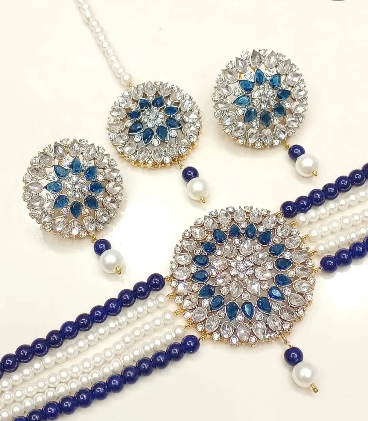 Zarcon chokar set with studs & Tikka