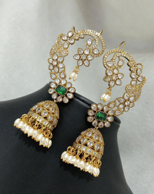 Gold polished Cuff Earrings