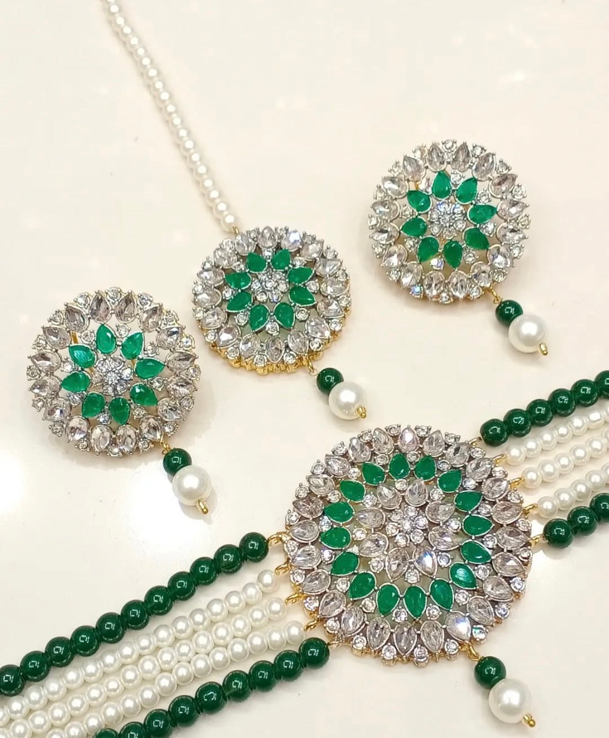 Zarcon chokar set with studs & Tikka