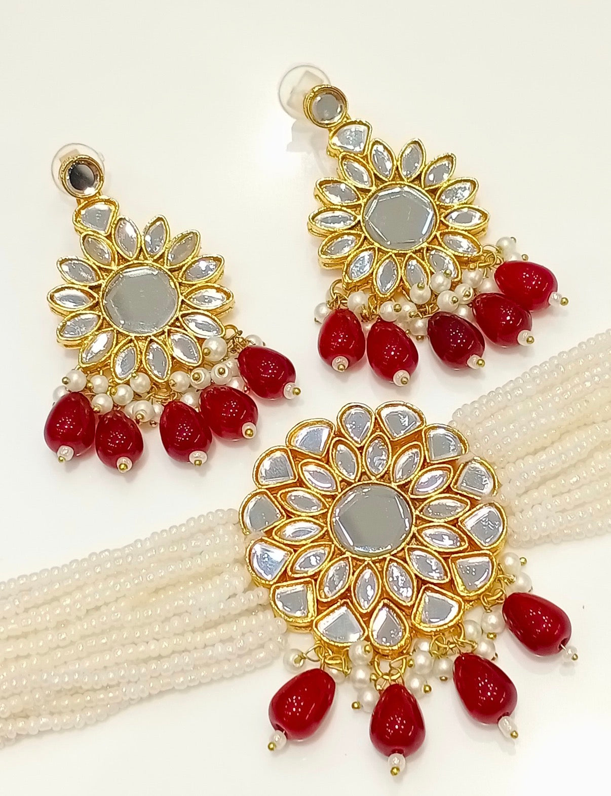 Mirror kundan set