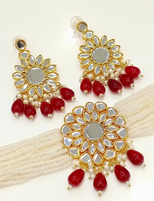 Mirror kundan set