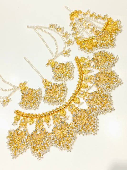 Gold polished bridal| Party wear set
