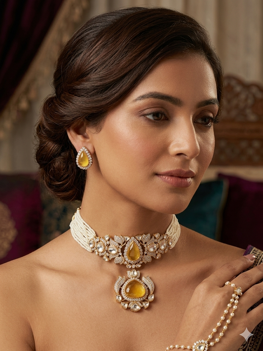 Chokar set | Tayani kundan with semi precious stone