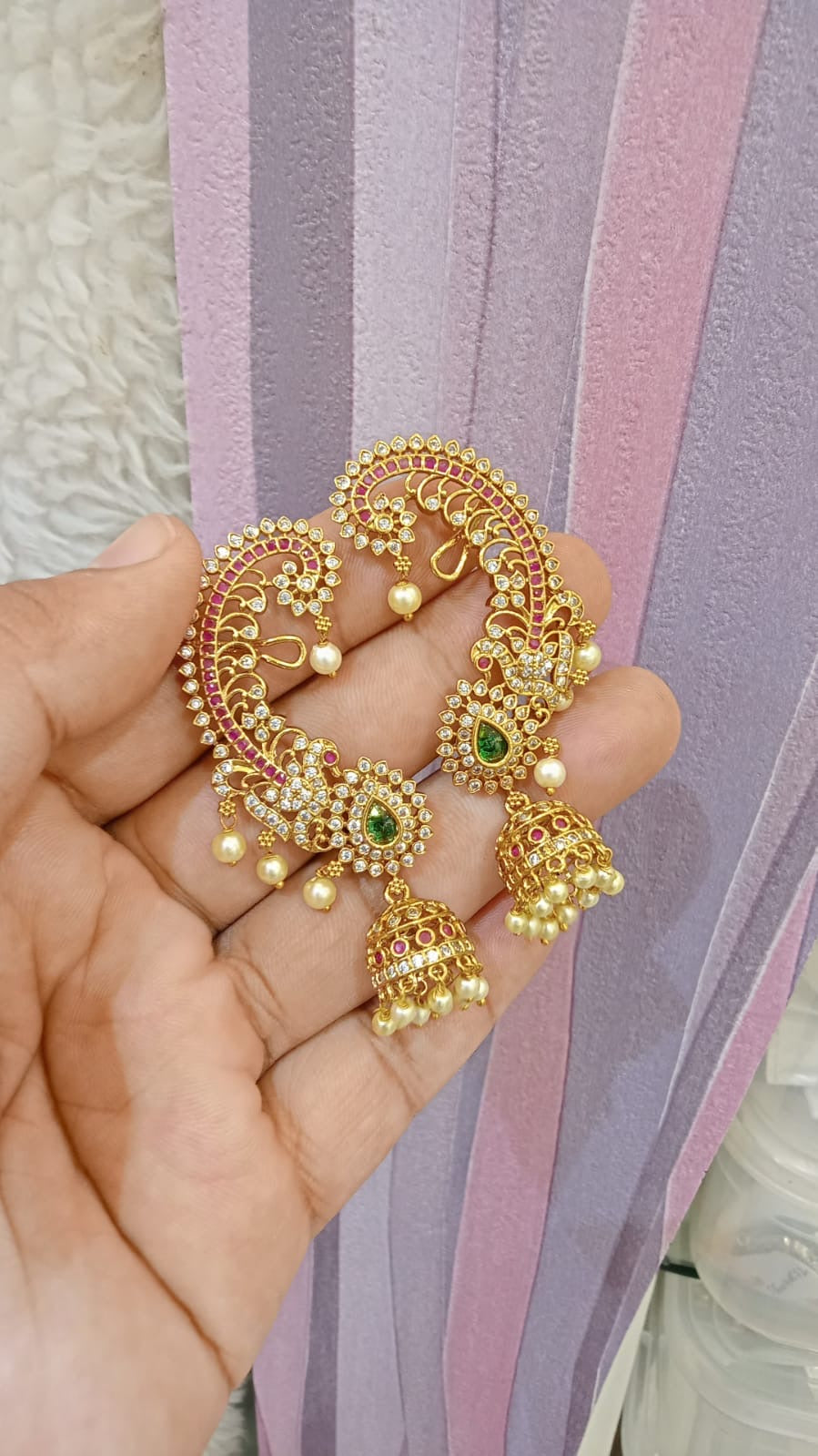 Gold polished Cuff Earrings