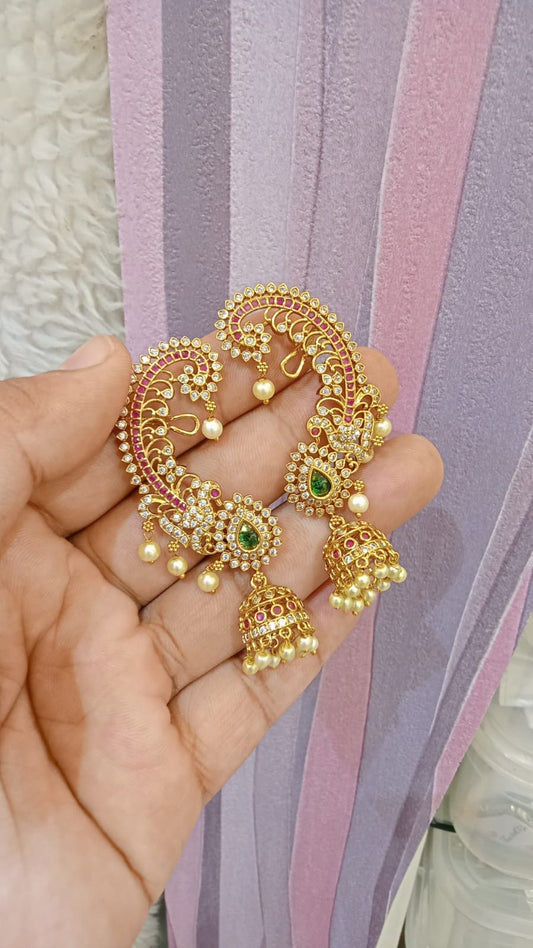 Gold polished Cuff Earrings