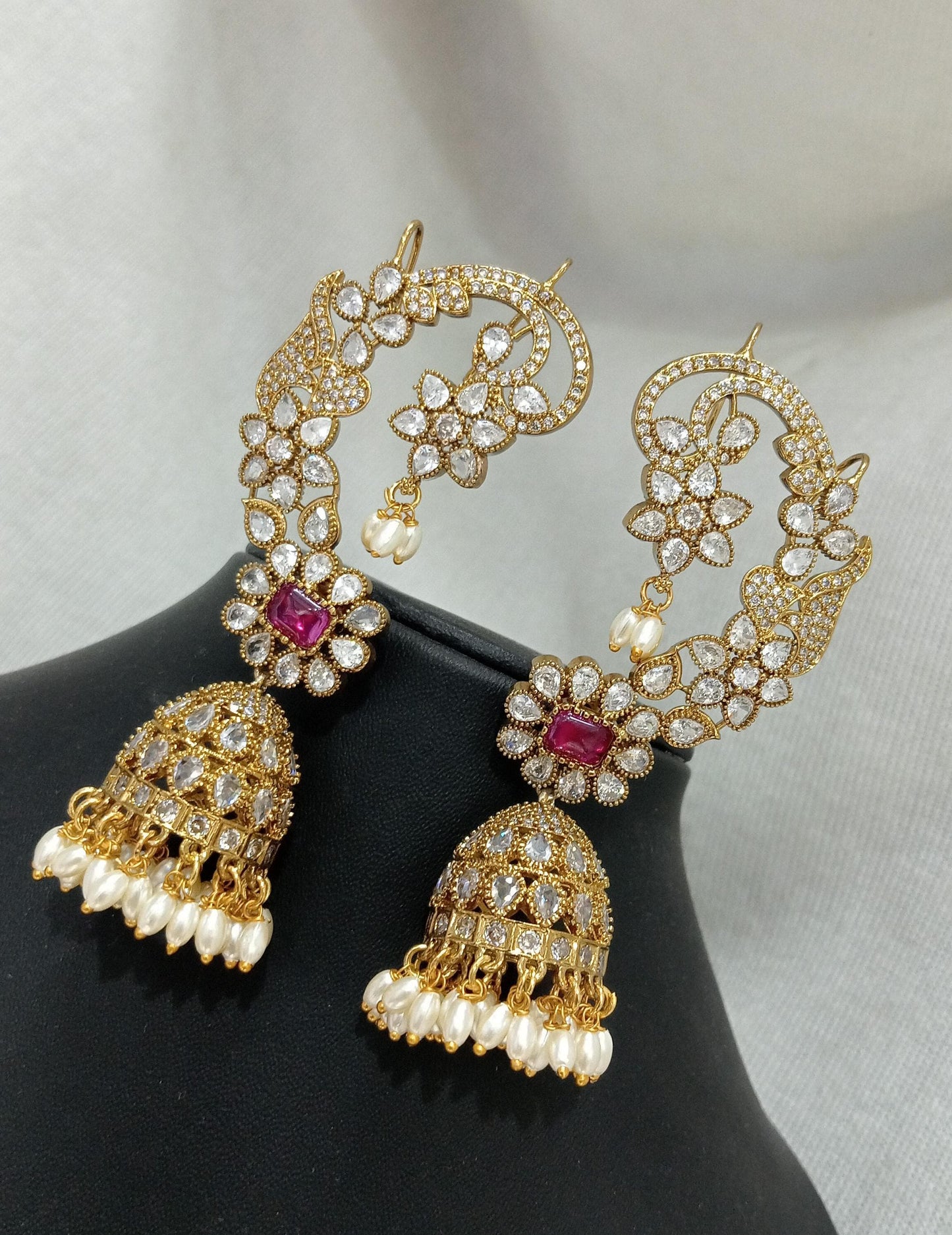 Gold polished Cuff Earrings