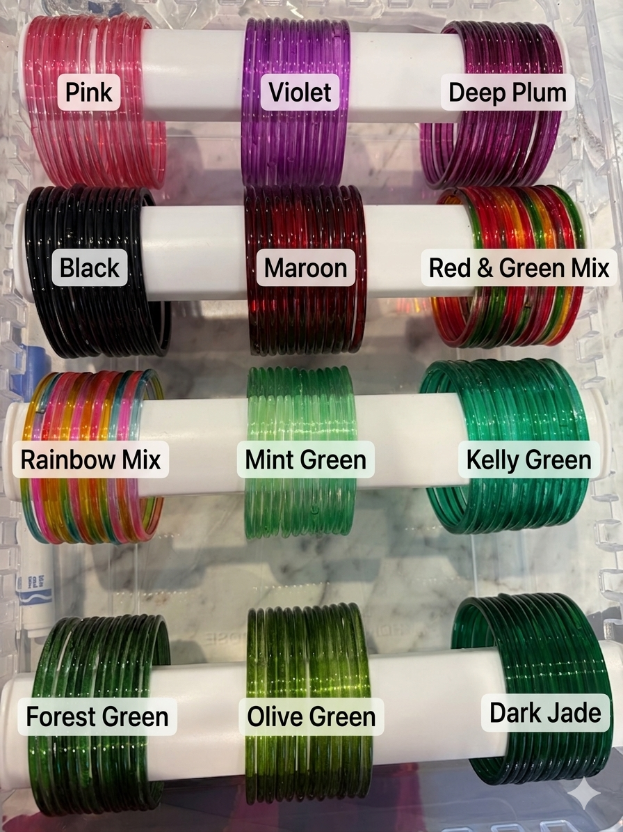 Jelly glass bangles| Dozen bangles