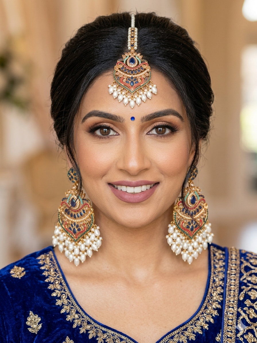 Nauratan Earrings and Tikka set